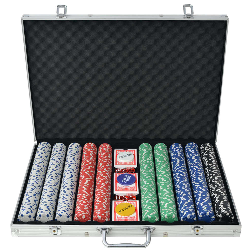 Pokerset met 1000 chips aluminium