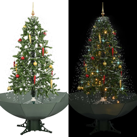 Christmas tree snowing with umbrella base 170 cm green