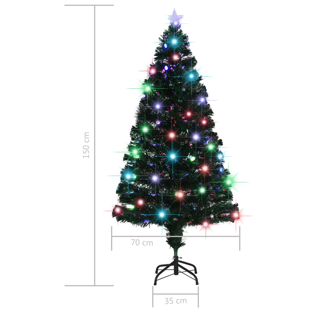 Kerstboom met LED en standaard 150 cm glasvezel