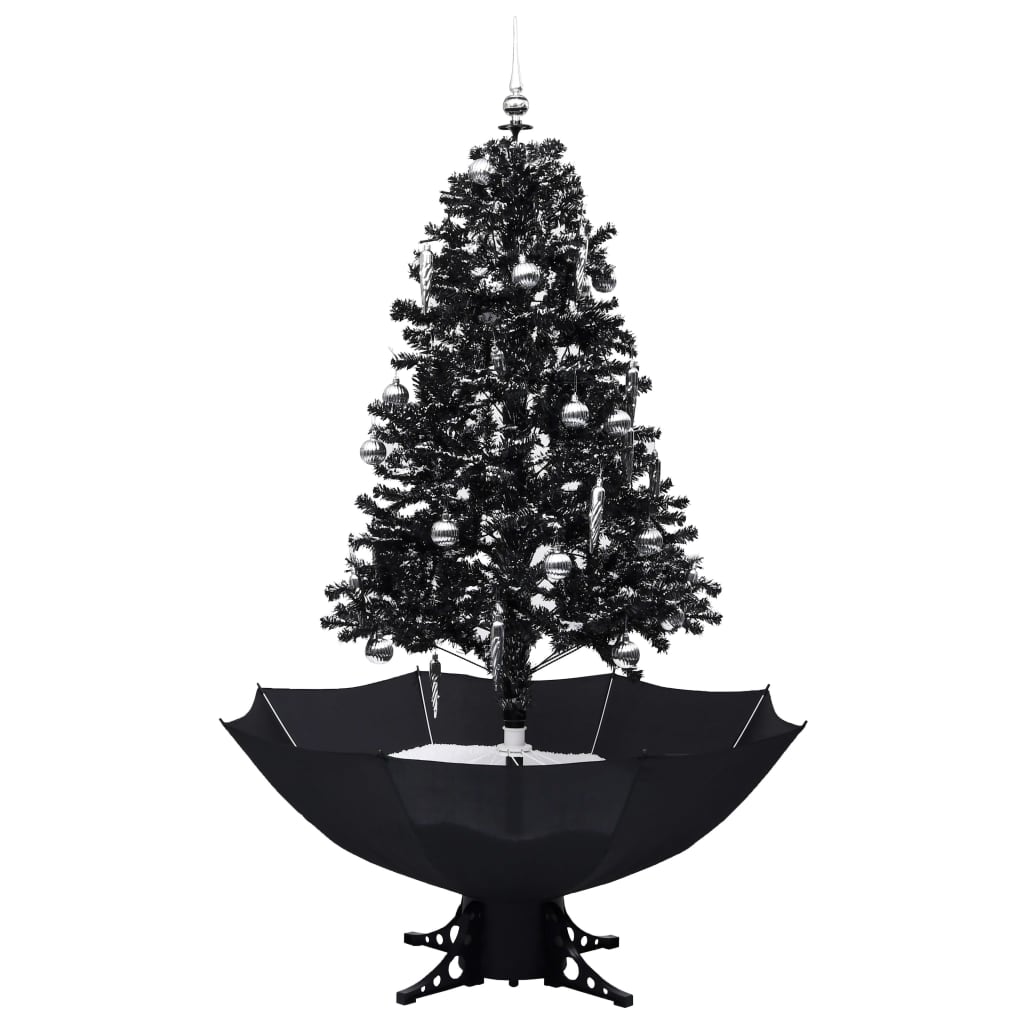 Weihnachtsbaum schneit mit Schirmständer 170 cm PVC schwarz