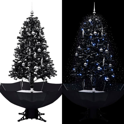 Weihnachtsbaum schneit mit Schirmständer 170 cm PVC schwarz