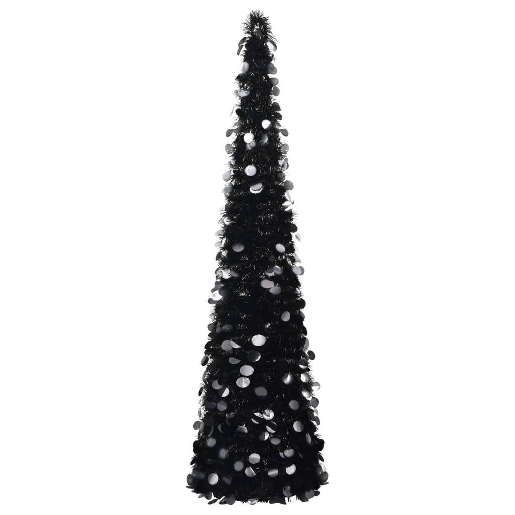 Künstlicher Weihnachtsbaum Pop-Up 150 cm PET schwarz