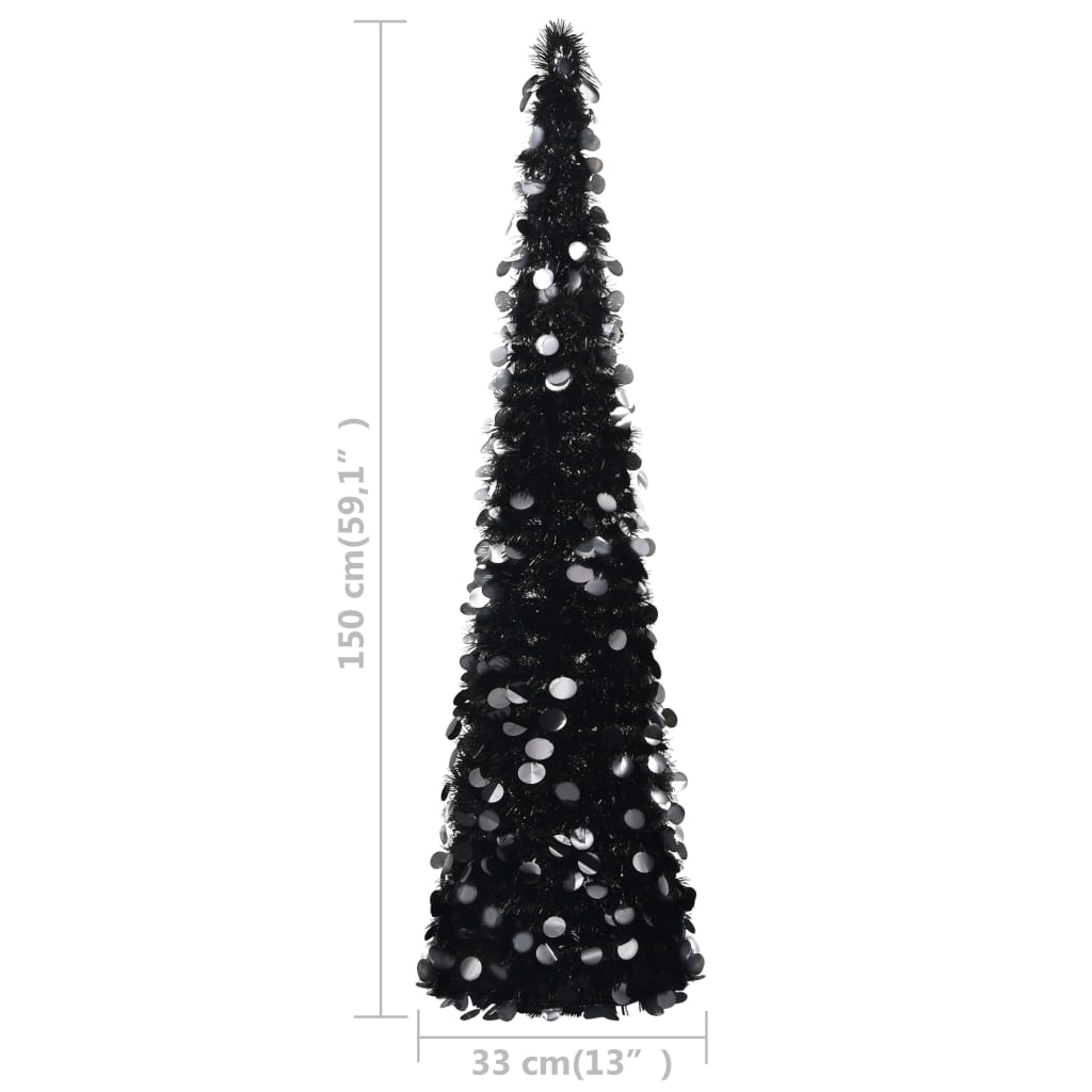 Künstlicher Weihnachtsbaum Pop-Up 150 cm PET schwarz