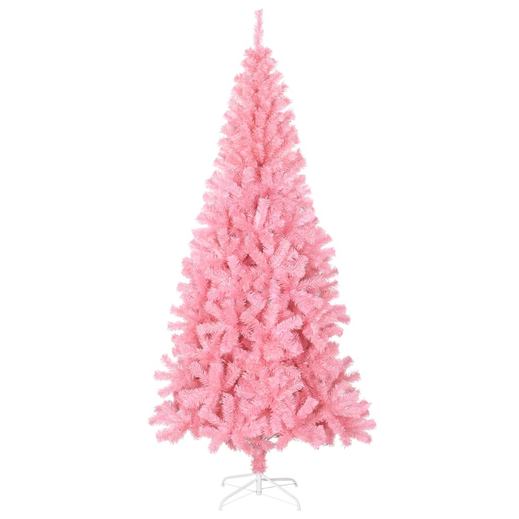 Kunstkerstboom met standaard 210 cm PVC roze