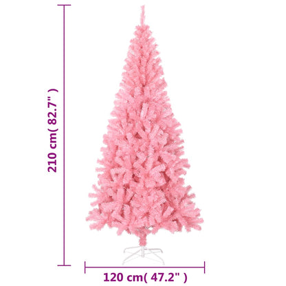 Künstlicher Weihnachtsbaum mit Ständer 210 cm PVC rosa