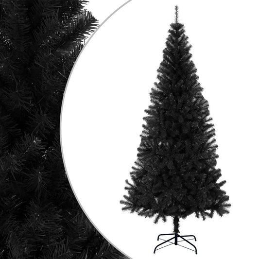 Artificial Christmas tree with stand 180 cm PVC black