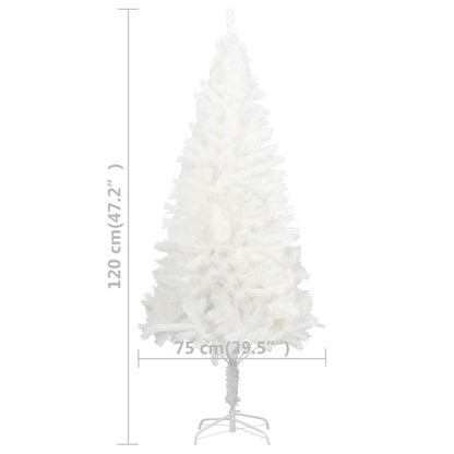 Künstlicher Weihnachtsbaum mit naturgetreuen Nadeln 120 cm weiß