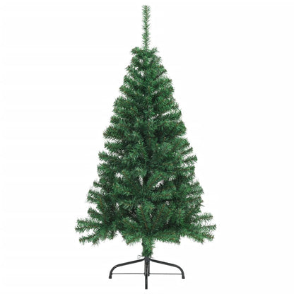 Kunstkerstboom met standaard half 150 cm PVC groen