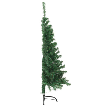 Kunstkerstboom met standaard half 150 cm PVC groen