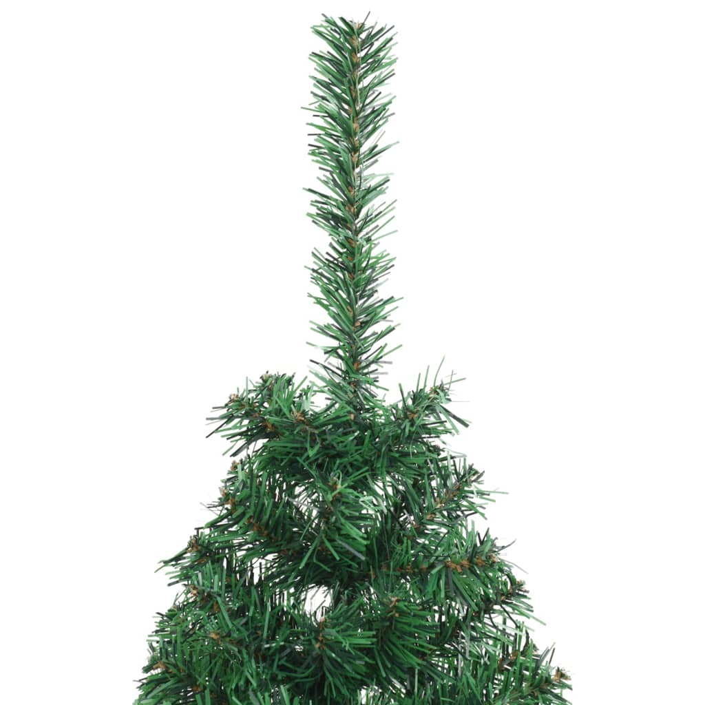 Kunstkerstboom met standaard half 150 cm PVC groen