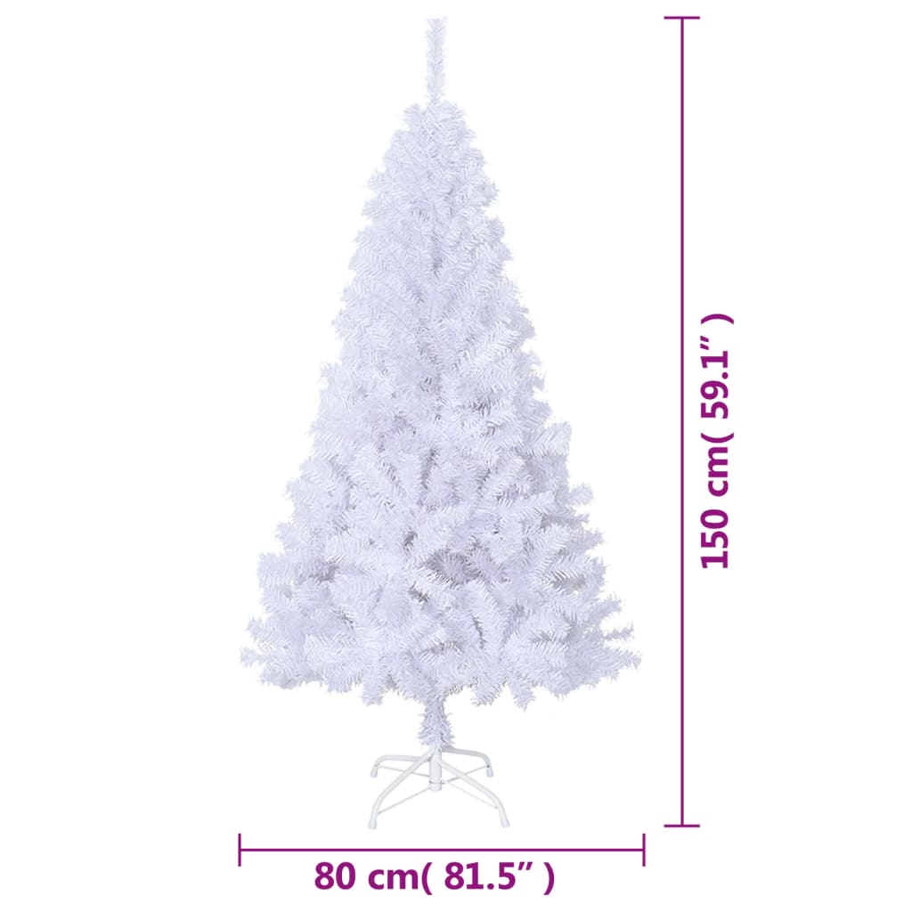 Kunstkerstboom met dikke takken 150 cm PVC wit