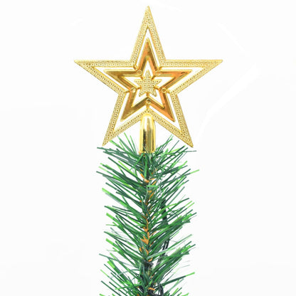 Künstlicher Weihnachtsbaum mit Lichtern und Weihnachtskugeln 64 cm grün