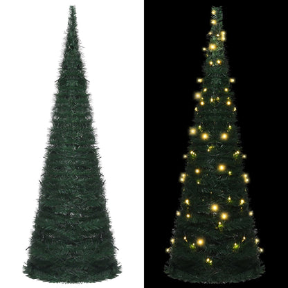 Künstlicher Weihnachtsbaum mit Lichtern Pop-Up 180 cm grün