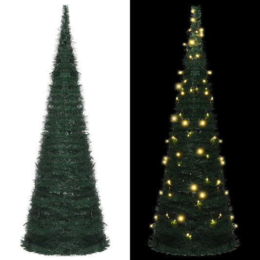 Artificial Christmas tree with lights pop-up 180 cm green