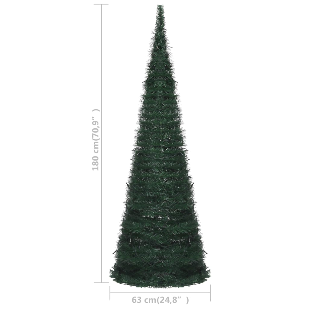 Künstlicher Weihnachtsbaum mit Lichtern Pop-Up 180 cm grün