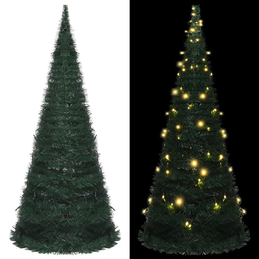 Artificial Christmas tree with lights pop-up 210 cm green