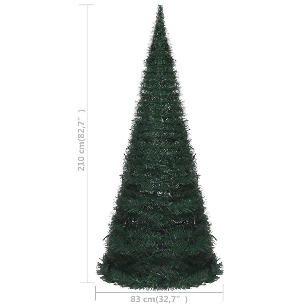 Künstlicher Weihnachtsbaum mit Lichtern Pop-Up 210 cm grün