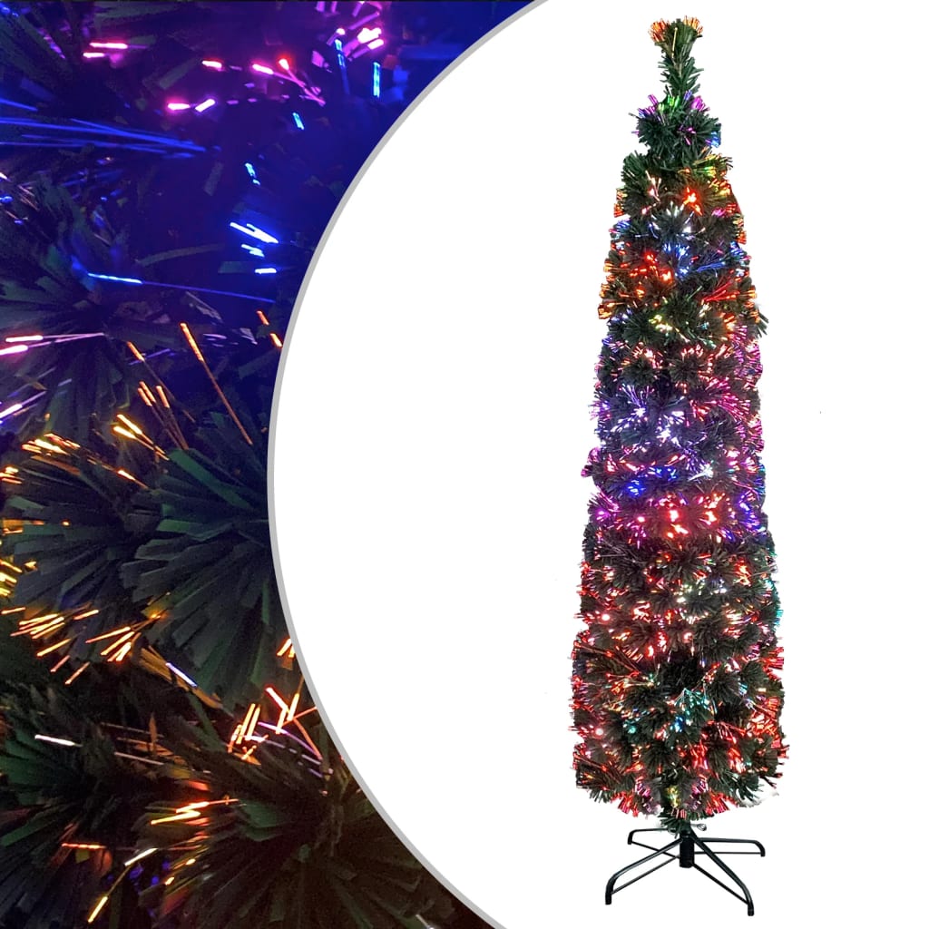 Kunstkerstboom met standaard smal 210 cm glasvezel