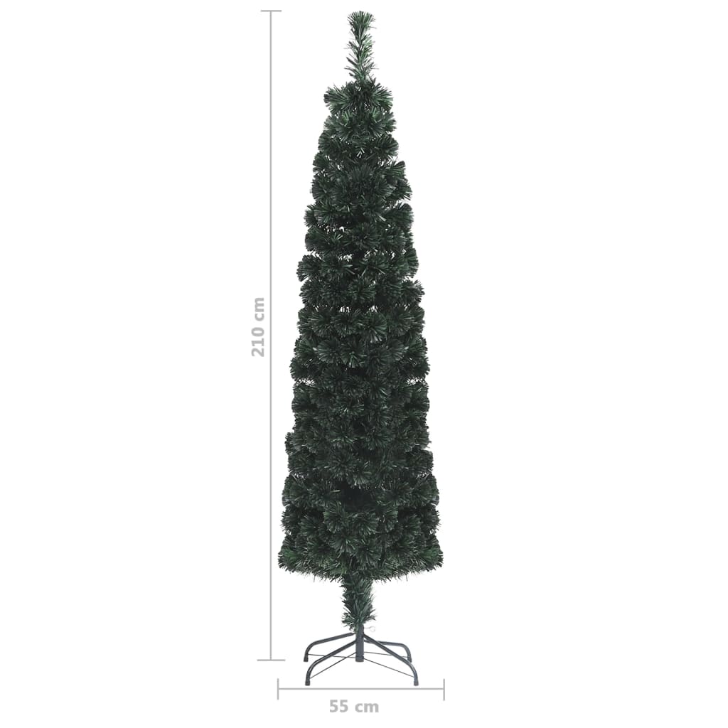 Kunstkerstboom met standaard smal 210 cm glasvezel