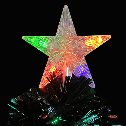 Weihnachtsbaum mit LED-Schneeflocken 64 cm Fiberglas schwarz