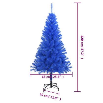 Kunstkerstboom met standaard 120 cm PVC blauw