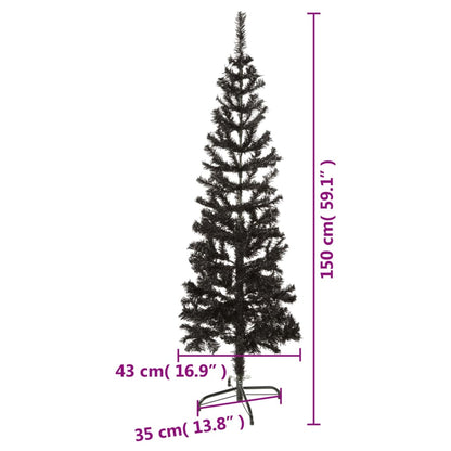 Weihnachtsbaum schmal 150 cm schwarz