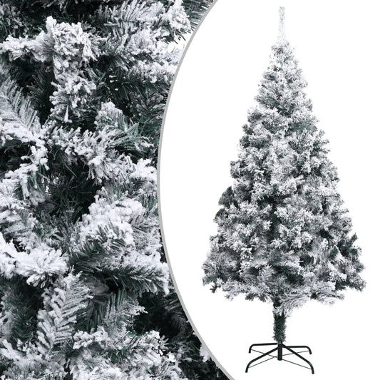 Artificial Christmas tree with snowflakes 300 cm PVC green