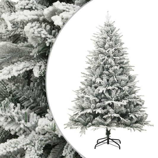 Künstlicher Weihnachtsbaum mit Schneeflocken 150 cm PVC und PE grün