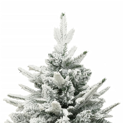 Kunstkerstboom met sneeuwvlokken 150 cm PVC en PE groen