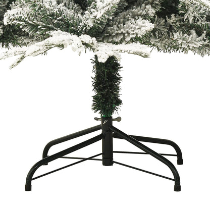 Kunstkerstboom met sneeuwvlokken 150 cm PVC en PE groen