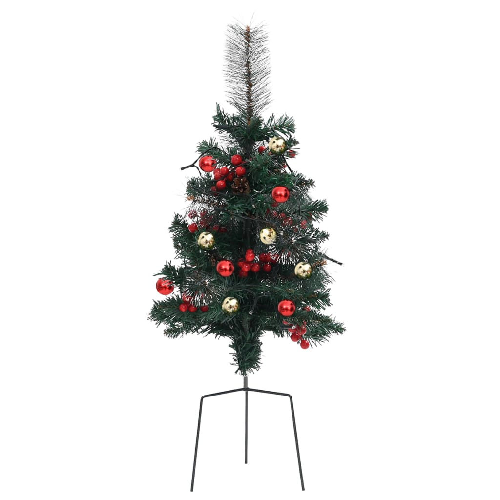 Tuinkerstbomen 2 st met verlichting 76 cm PVC