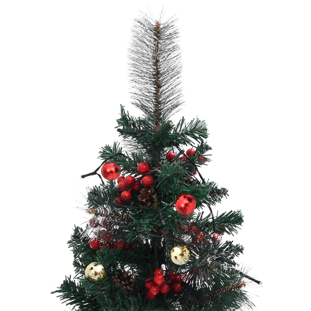 Tuinkerstbomen 2 st met verlichting 76 cm PVC