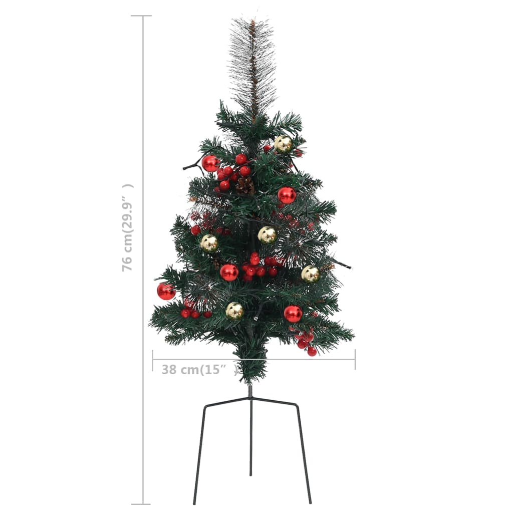 Garten Weihnachtsbäume 2 Stk. mit Beleuchtung 76 cm PVC