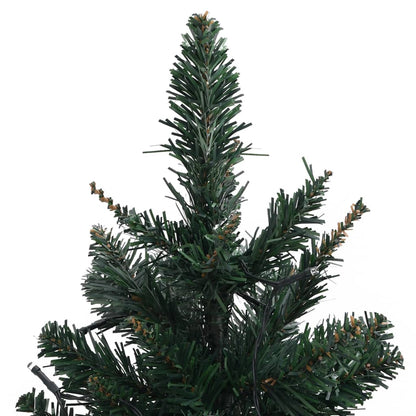 Künstlicher Weihnachtsbaum mit Lichtern und Ständer 90 cm PVC grün