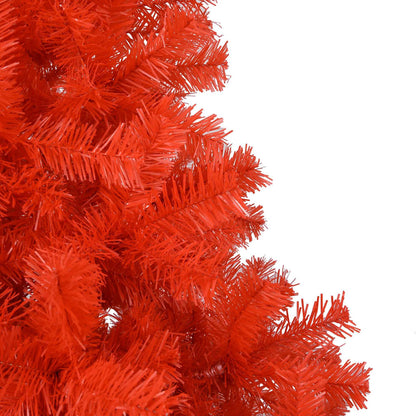 Kunstkerstboom met verlichting en kerstballen 180 cm PVC rood