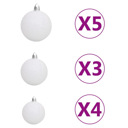 Kunstkerstboom met verlichting en kerstballen 180 cm PVC rood