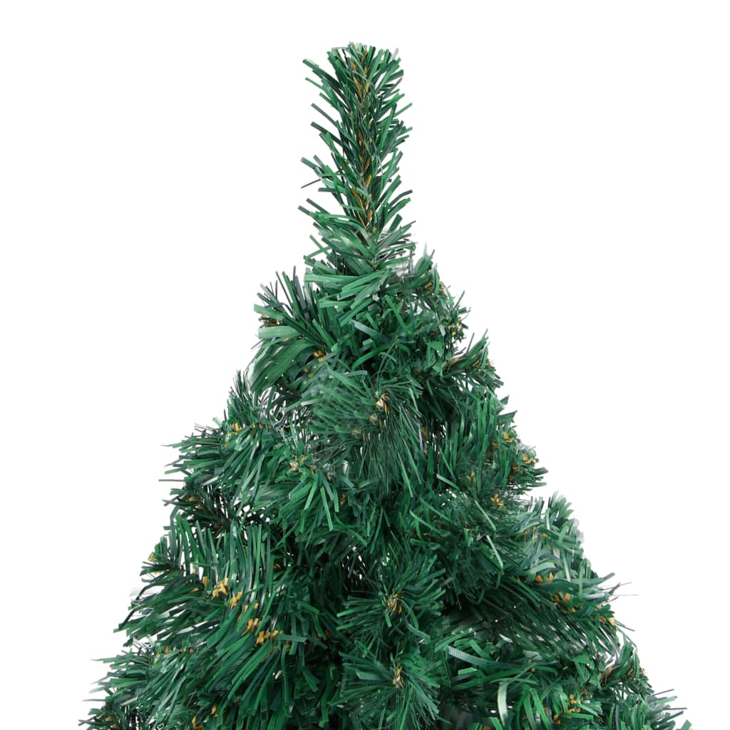 Kunstkerstboom met verlichting en kerstballen 180 cm PVC groen