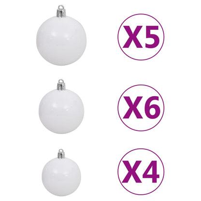 Kunstkerstboom met verlichting en kerstballen 180 cm PVC groen