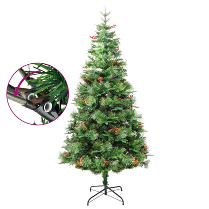 Weihnachtsbaum mit LED und Tannenzapfen 195 cm PVC und PE grün