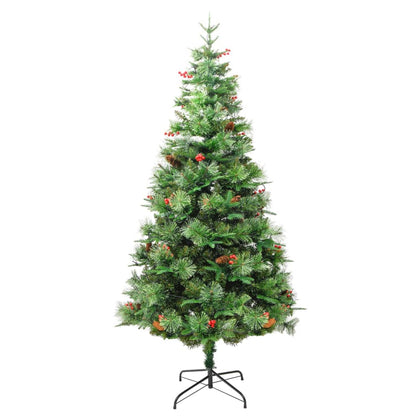 Weihnachtsbaum mit LED und Tannenzapfen 195 cm PVC und PE grün