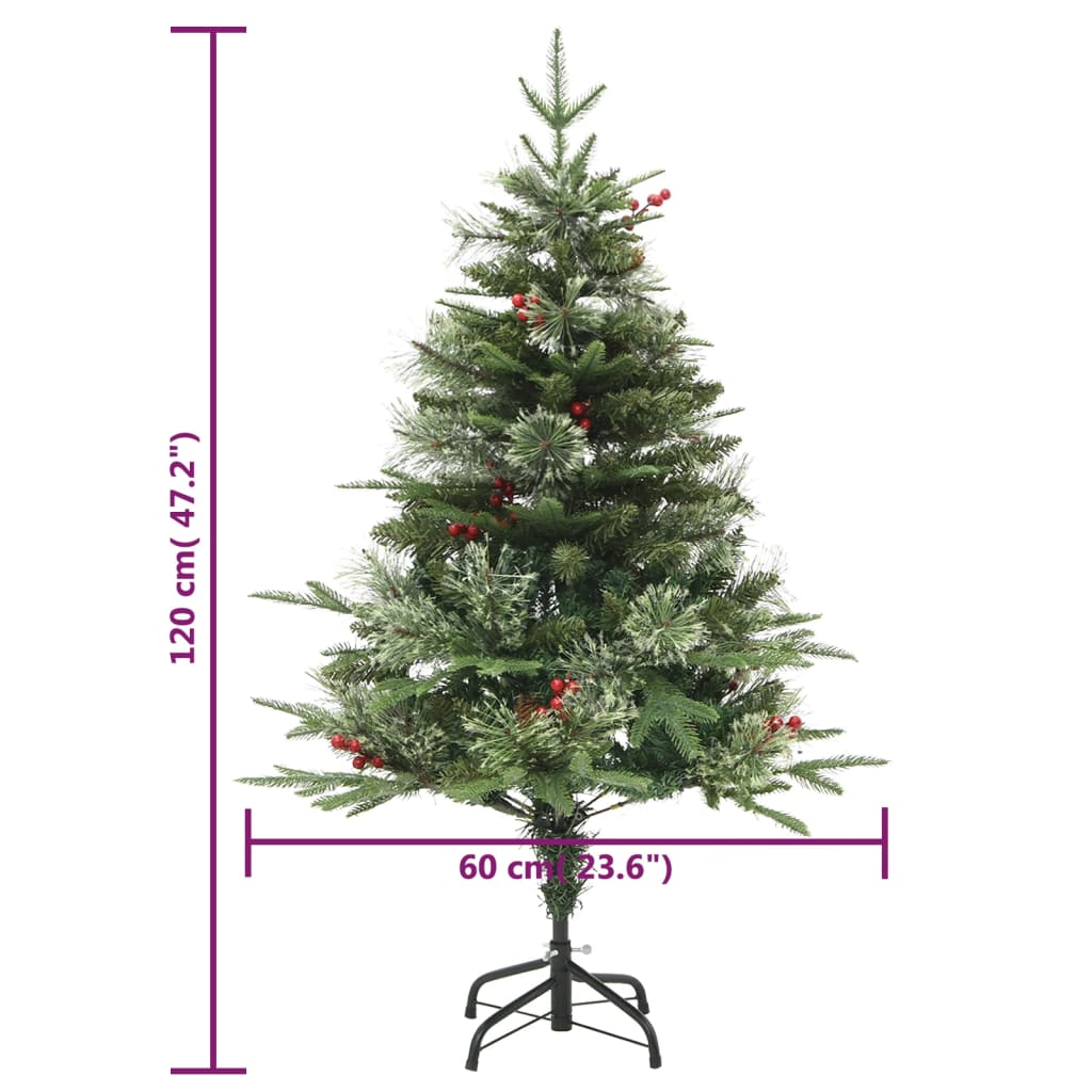 Weihnachtsbaum mit LED und Tannenzapfen 120 cm PVC und PE grün