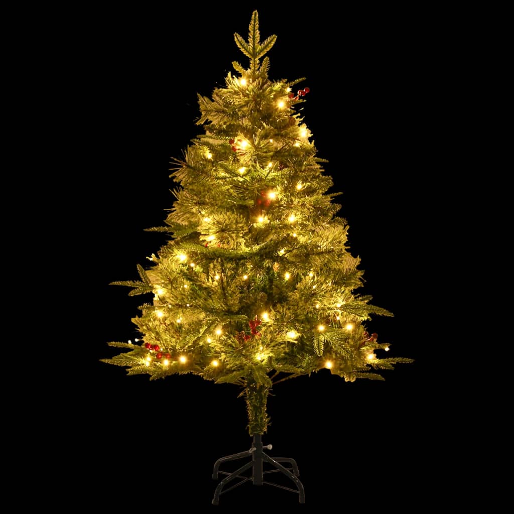 Weihnachtsbaum mit LED und Tannenzapfen 120 cm PVC und PE grün