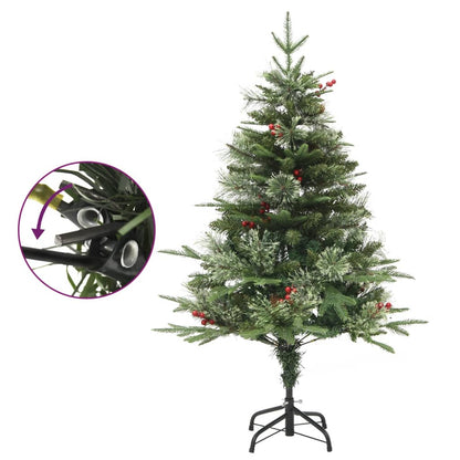 Weihnachtsbaum mit LED und Tannenzapfen 120 cm PVC und PE grün