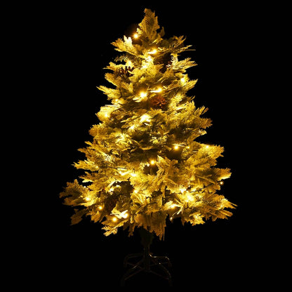 Weihnachtsbaum mit LED und Tannenzapfen 150 cm PVC und PE grün