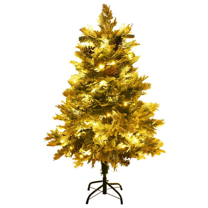 Weihnachtsbaum mit LED und Tannenzapfen 150 cm PVC und PE grün