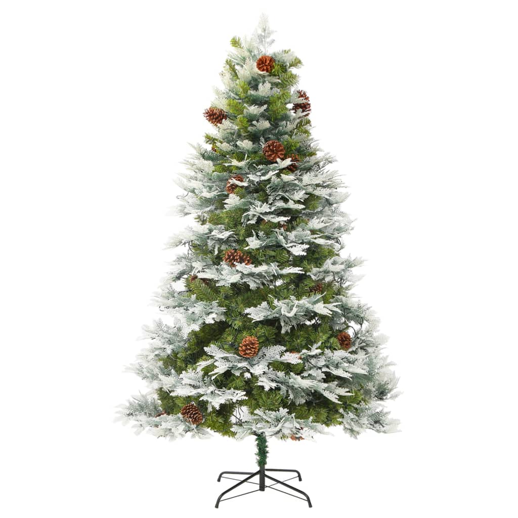 Weihnachtsbaum mit LED und Tannenzapfen 195 cm PVC und PE grün