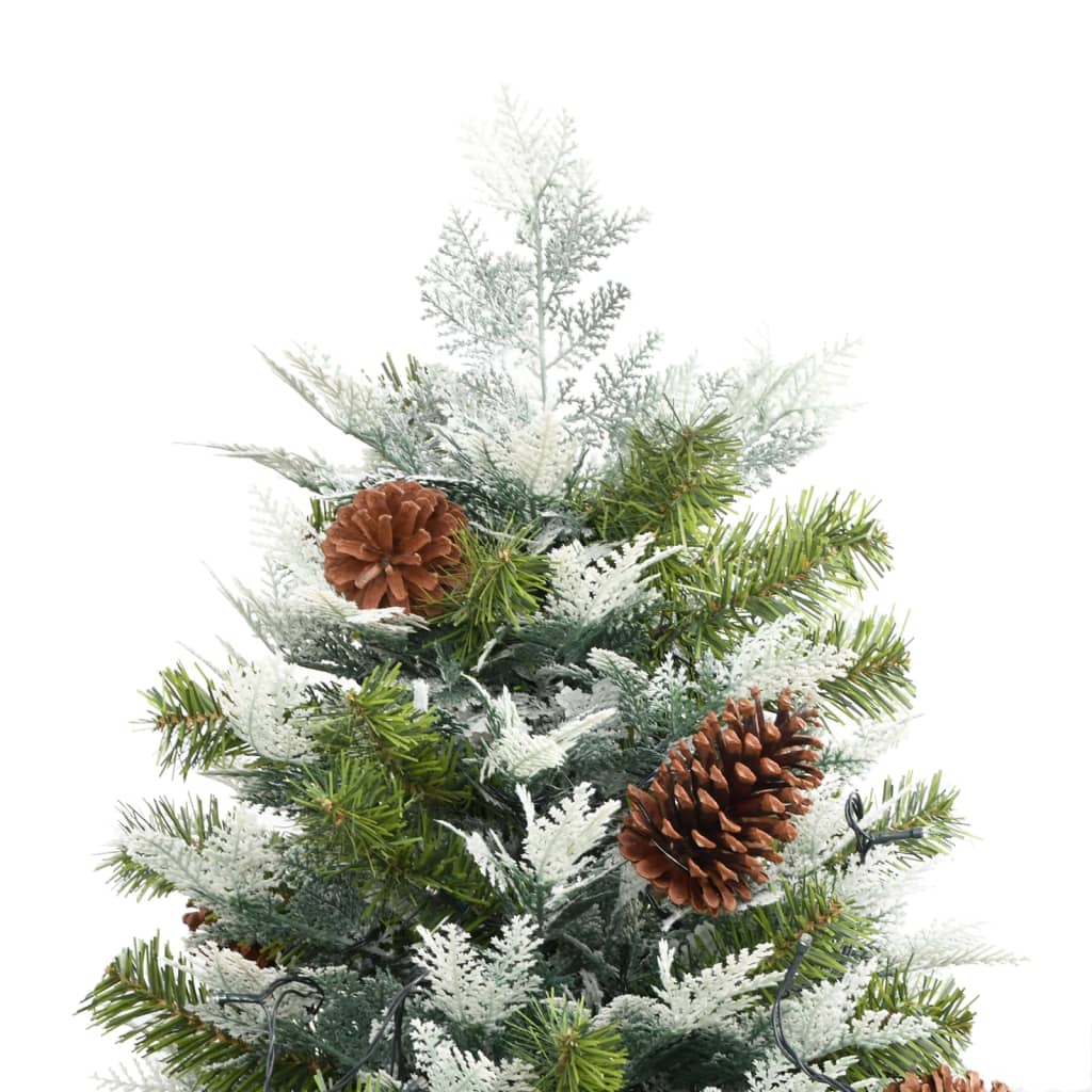 Weihnachtsbaum mit LED und Tannenzapfen 195 cm PVC und PE grün