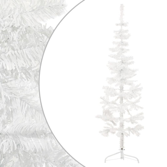 Artificial Christmas tree half with standard narrow 150 cm white