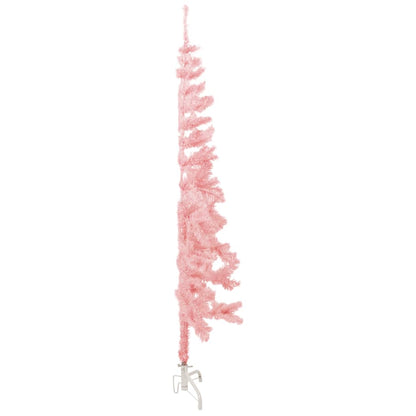 Kunstkerstboom half met standaard smal 120 cm roze