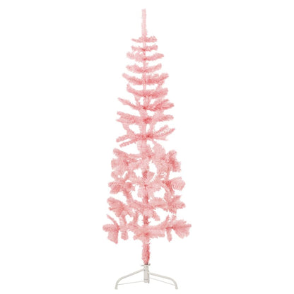 Künstlicher Weihnachtsbaum halb mit Stamm schmal 150 cm rosa